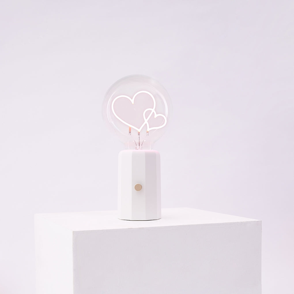 Bubble Series Table Lamp - Heart - White Base