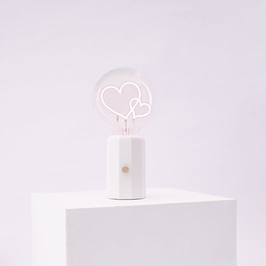 Bubble Series Table Lamp - Heart - White Base