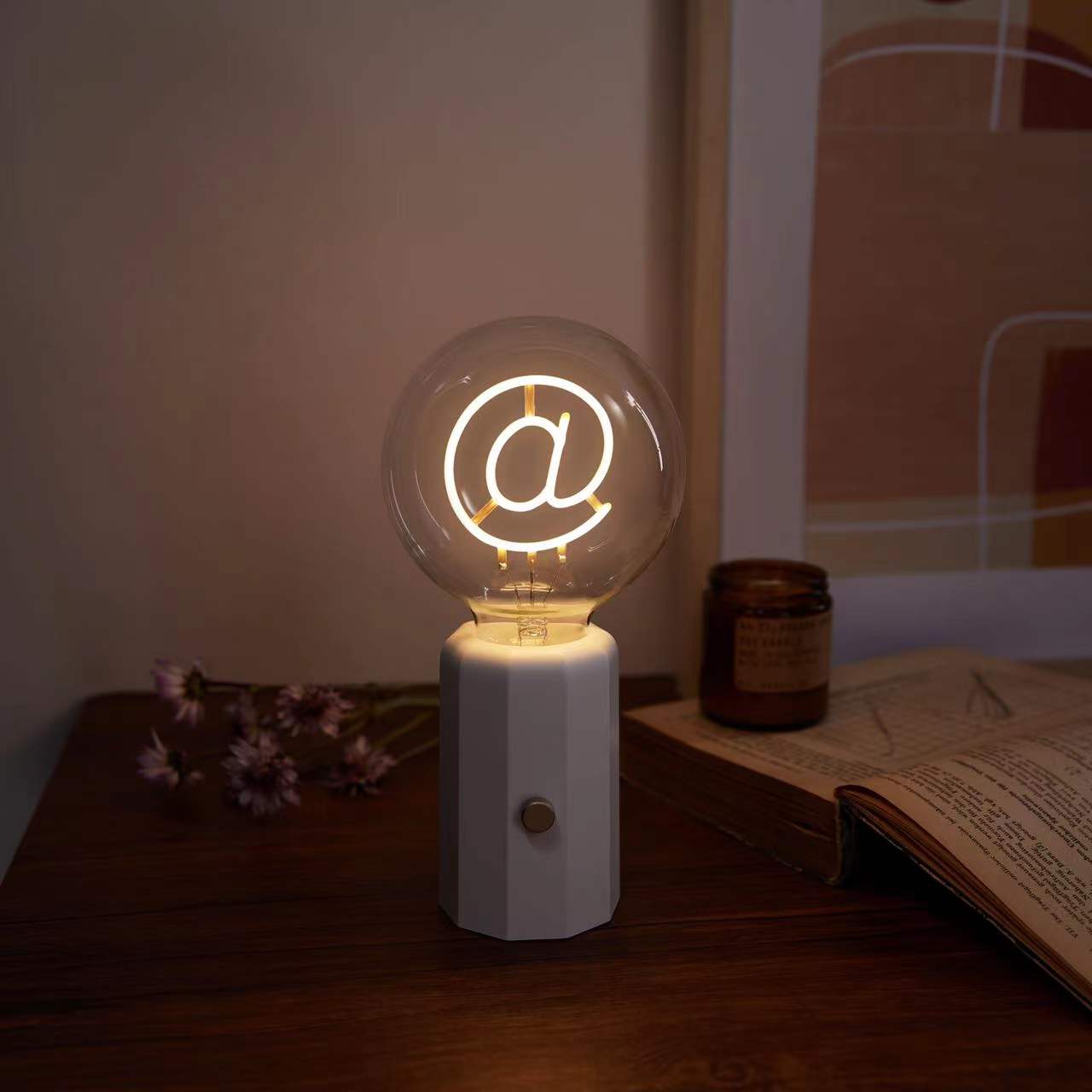 Bubble Series Table Lamp - @ - White Base