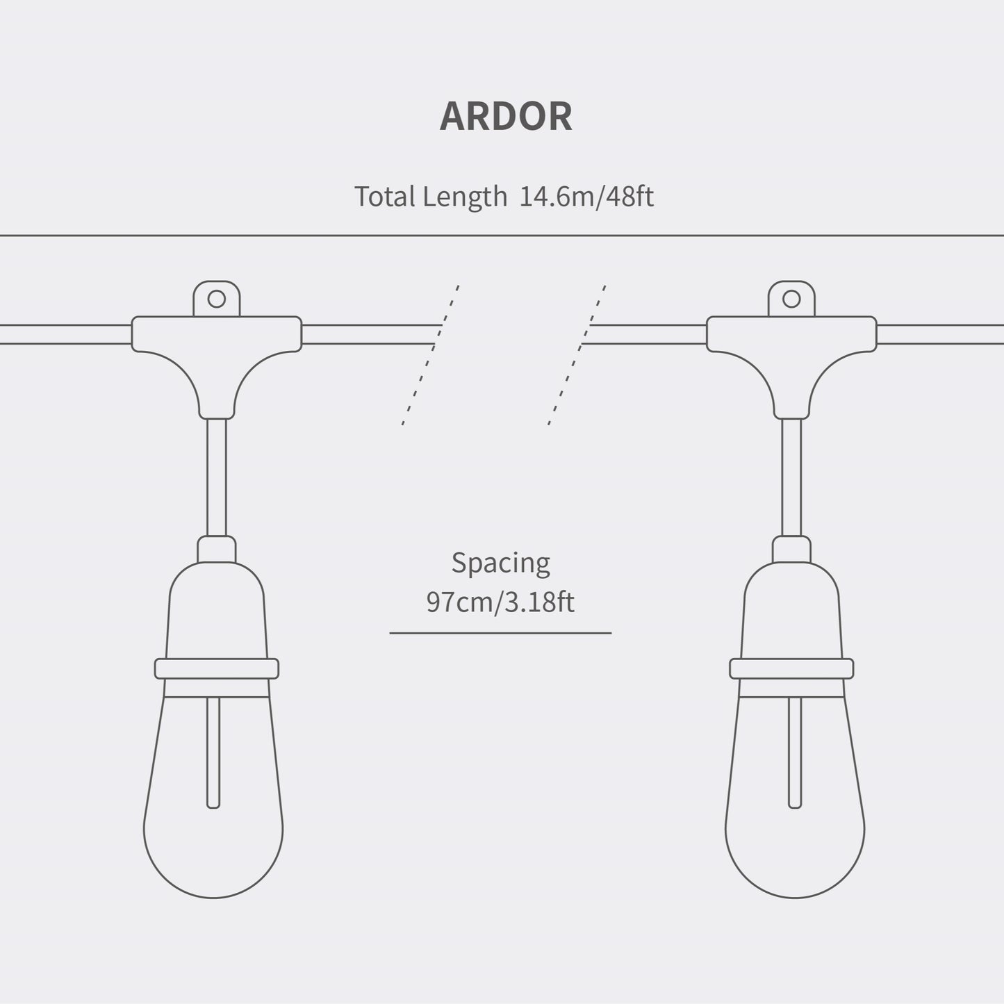 LANOVA-Outdoor String Lights-ARDOR-48ft