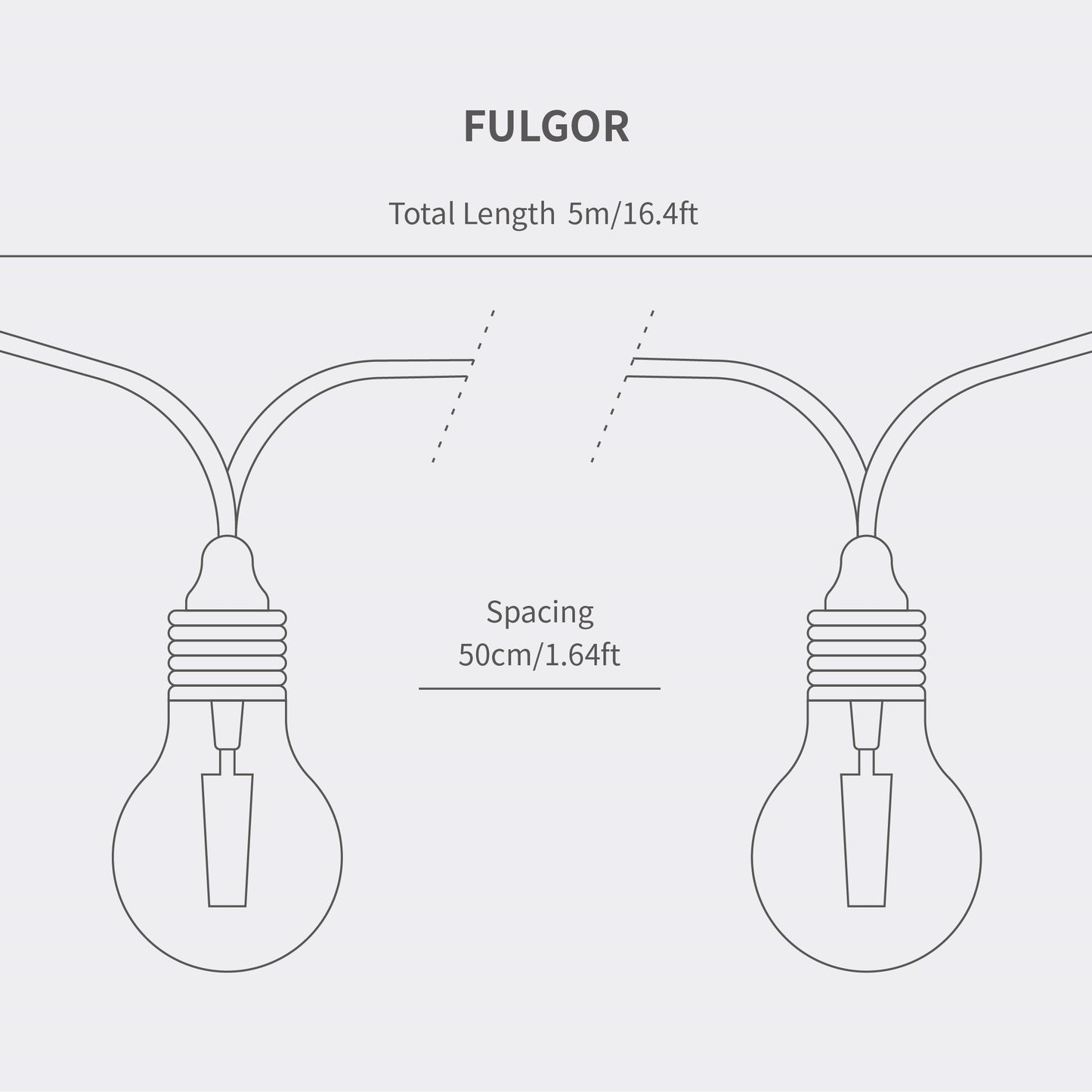 LANOVA-Outdoor String Lights-FULGOR-16.4ft