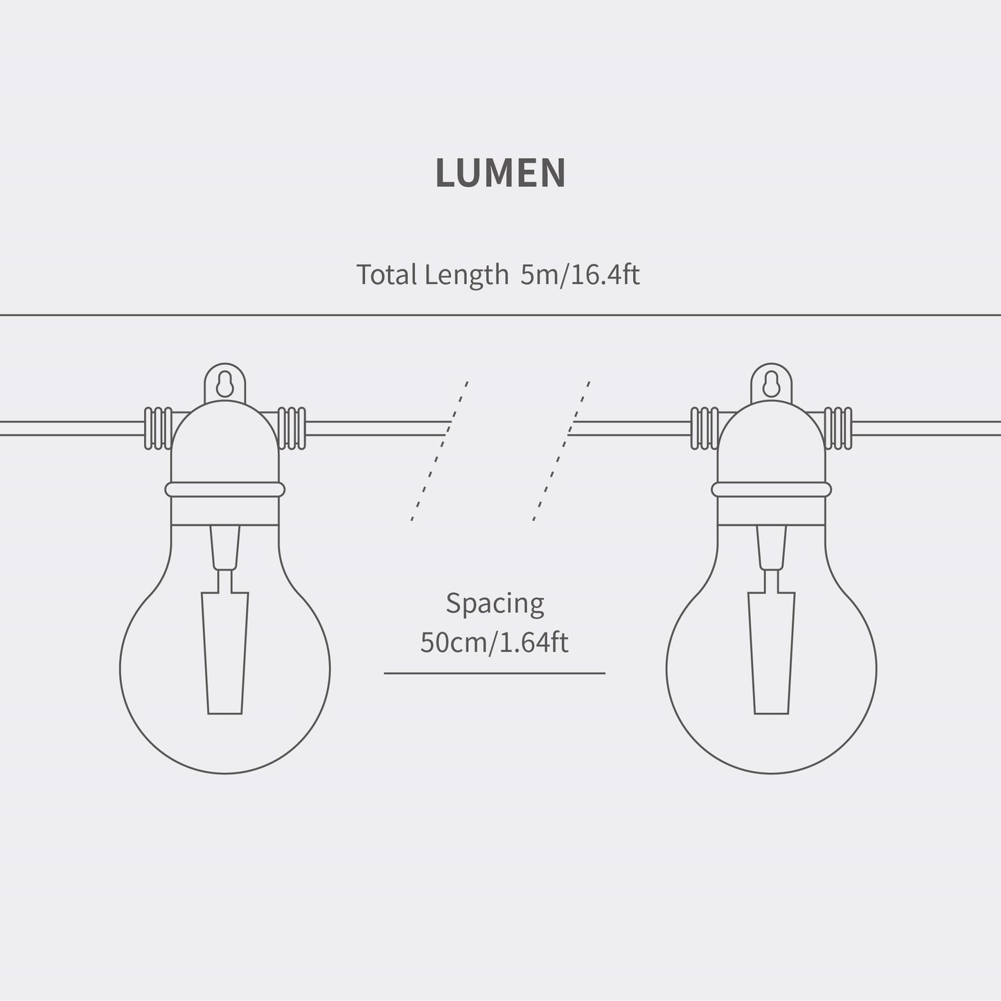 LANOVA-Outdoor String Lights-LUMEN-16.4ft